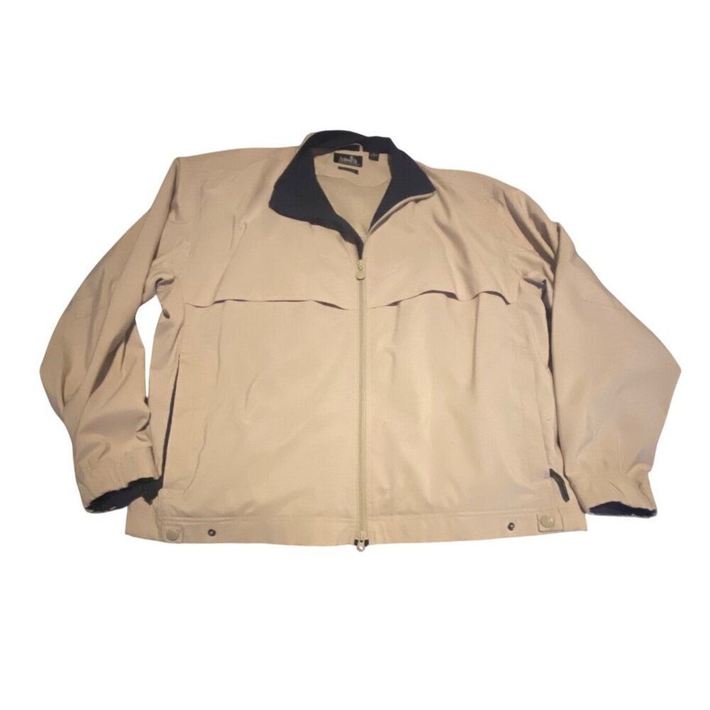 Ashworth Weather Systems Womens Large Water Resistant Beige Zip-Up Jacket